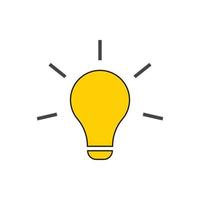 Light Bulb icon vector Idea sign solution, thinking concept colorful template