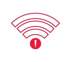 no hay vector de icono inalámbrico wifi. sin icono de conexión wi-fi. sin conexiones inalámbricas