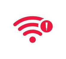 no hay señal de red inalámbrica icono de símbolo de color rojo. sin icono wifi vector