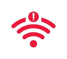 no Wireless network sign symbol icon red color. No wifi icon vector