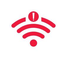 no hay señal de red inalámbrica icono de símbolo de color rojo. sin icono wifi vector