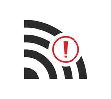 sin conexiones inalámbricas, sin vector de signo de icono wifi