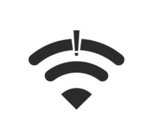 sin conexiones inalámbricas, sin vector de signo de icono wifi