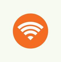 icono de símbolo de señal de red inalámbrica o wifi color naranja vector