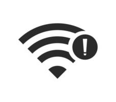 no hay conexiones inalámbricas, no hay señal de icono wifi vector color negro