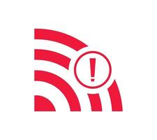 no hay señal de red inalámbrica icono de símbolo de color rojo. sin icono wifi vector