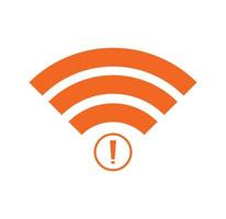 no Wifi wireless icon vector orange color.  no wi-fi connection icon