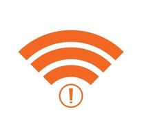 no Wifi wireless icon vector orange color.  no wi-fi connection icon