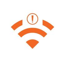 no Wifi wireless icon vector orange color.  no wi-fi connection icon