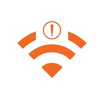 no Wifi wireless icon vector orange color.  no wi-fi connection icon