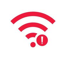 no hay señal de red inalámbrica icono de símbolo de color rojo. sin icono wifi vector