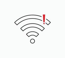 sin conexiones inalámbricas, sin vector de signo de icono wifi