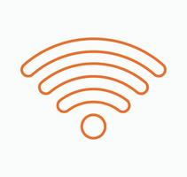 icono de símbolo de señal de red inalámbrica o wifi color naranja vector