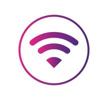 Wifi wireless signal icon sign vector gradient color