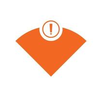 no Wifi wireless icon vector orange color.  no wi-fi connection icon