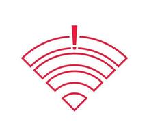 sin conexiones inalámbricas, sin vector de signo de icono wifi