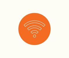 Wireless or wifi network sign symbol icon orange color vector