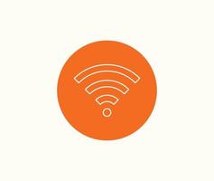 icono de símbolo de señal de red inalámbrica o wifi color naranja vector