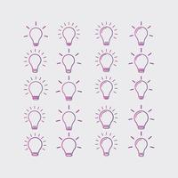 set of Light Bulb icon vector Idea sign solution, thinking concept gradient color template