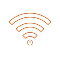 no Wifi wireless icon vector orange color.  no wi-fi connection icon