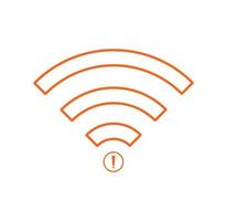 no Wifi wireless icon vector orange color.  no wi-fi connection icon