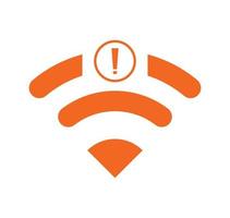 no Wifi wireless icon vector orange color.  no wi-fi connection icon