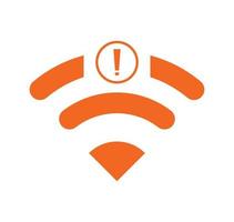 no Wifi wireless icon vector orange color.  no wi-fi connection icon