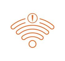 no Wifi wireless icon vector orange color.  no wi-fi connection icon