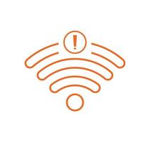 no Wifi wireless icon vector orange color.  no wi-fi connection icon