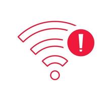 no Wireless network sign symbol icon red color. No wifi icon vector