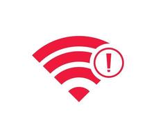 no Wireless network sign symbol icon red color. No wifi icon vector