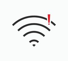 sin conexiones inalámbricas, sin vector de signo de icono wifi