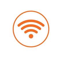 Wireless or wifi network sign symbol icon orange color vector