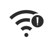 no hay conexiones inalámbricas, no hay señal de icono wifi vector color negro