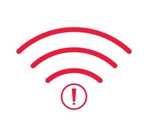 no Wireless network sign symbol icon red color. No wifi icon vector