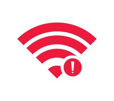 no Wireless network sign symbol icon red color. No wifi icon vector