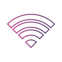 Wifi wireless signal icon sign vector gradient color