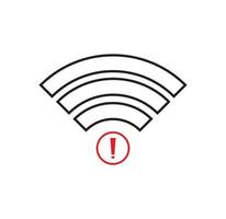 no Wifi wireless icon vector. no wi-fi connection icon.  No wireless connections vector