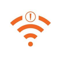 no Wifi wireless icon vector orange color.  no wi-fi connection icon