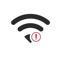 sin conexiones inalámbricas, sin vector de signo de icono wifi