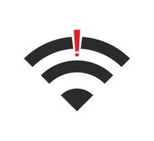 sin conexiones inalámbricas, sin vector de signo de icono wifi