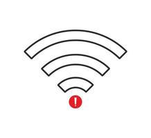 no Wifi wireless icon vector. no wi-fi connection icon.  No wireless connections vector
