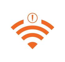 no Wifi wireless icon vector orange color.  no wi-fi connection icon