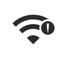 no hay conexiones inalámbricas, no hay señal de icono wifi vector color negro