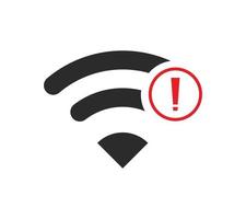 sin conexiones inalámbricas, sin vector de signo de icono wifi