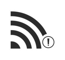 sin conexiones inalámbricas, sin vector de signo de icono wifi