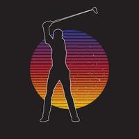 Abstract silhouette of a golf player