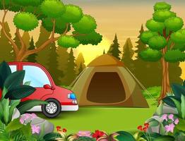 Summer vacation on the nature landscape vector