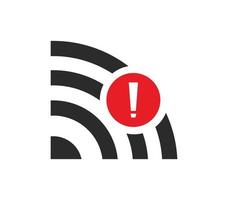 No wireless connections, no wifi icon sign vector black color