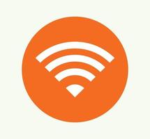 icono de símbolo de señal de red inalámbrica o wifi color naranja vector